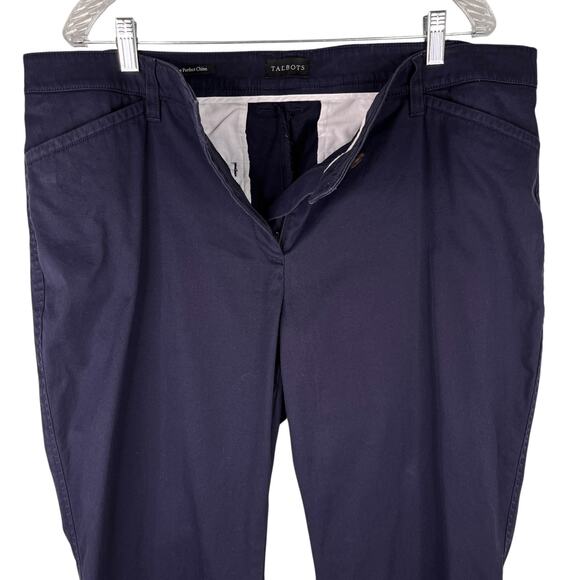 Talbots The Perfect Chino Pants 16W Navy Straight Leg - Picture 8 of 13